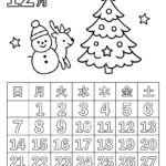 2025年12月カレンダー塗り絵　令和7年　塗り絵カレンダー　ひらがなカレンダー　カレンダーイラスト　ほいくいらすと　モノクロ　白黒　塗り絵　保育教材　保育園　介護施設　高齢者　デイサービス　無料ダウンロード　無料イラスト　無料カレンダー　プリント　 coloring calendar　無地のカレンダー塗り絵　冬の塗り絵　クリスマスの塗り絵　サンタクロース塗り絵　クリスマスツリー　クリスマスリース